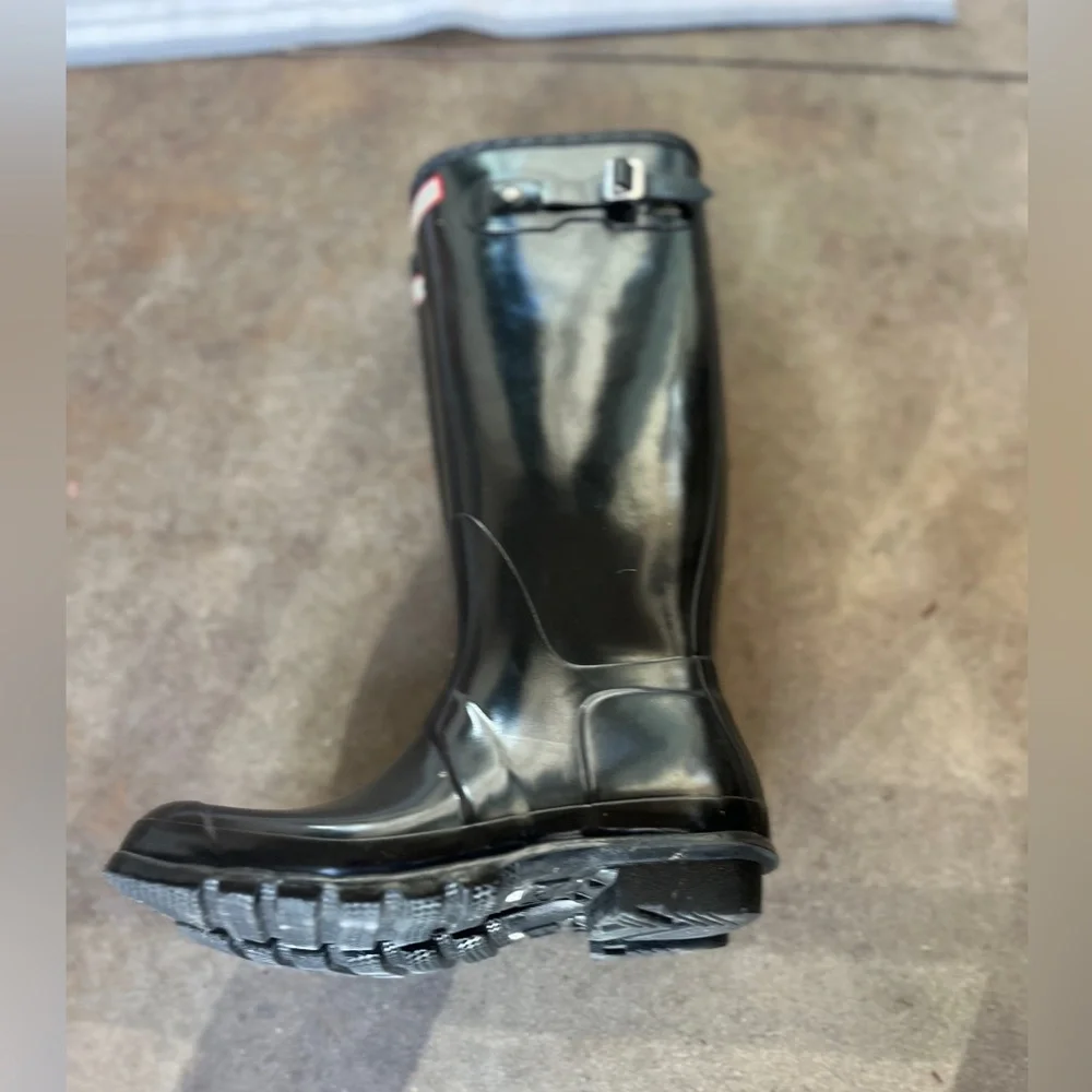 Hunter Boots Tall Glossy Black Size 9 - Picture 9 of 13